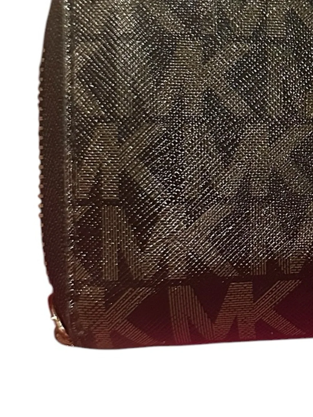 Michael Kors Jet Set Continental Wallet MK Signature Black Brown
